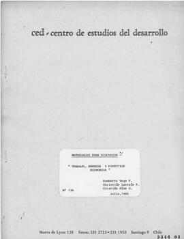 Materiales para discusión: Trabajo Empresa y Dirección Económica