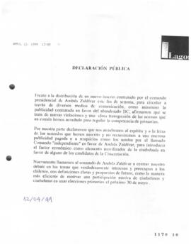 Comunicado en que Denuncia Nuevas Transgresiones dentro de la Concertación sobre Elecciones Prima...