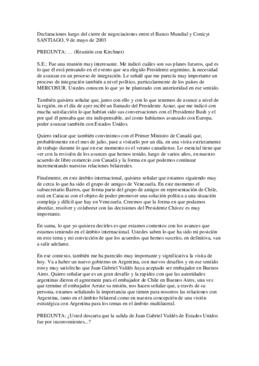 Declaraciones luego del cierre de negociaciones entre el Banco Mundial y Conicyt