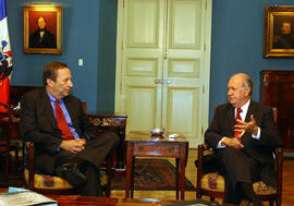 Primer Mandatario Ricardo Lagos con Presidente de la Universidad de Harvard