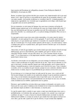 Intervención del Presidente de la República durante Visita Población Matilla II