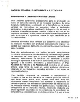 Hacia un desarrollo integrador y sustentable. Documento de trabajo