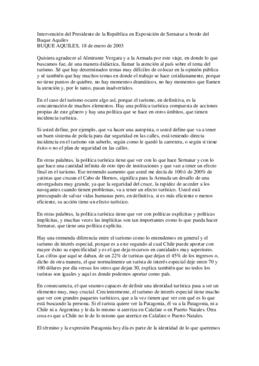Intervención del Presidente de la República en Exposición de Sernatur a bordo del Buque Aquiles