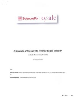 Entrevista al Presidente Ricardo Lagos E., Fundación Democracia y Desarrollo