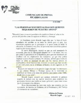 Las personas más desvalidas son quienes requieren de nuestro apoyo. Comunicado de prensa