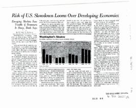 Riesgo de desaceleración de EE.UU. se cierne sobre las economías en desarrollo. Artículo