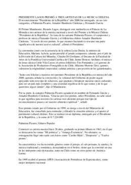 Entrega premios a la música chilena