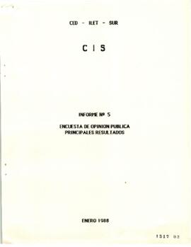 Informe Nº5. Encuesta de Opinión Pública principales resultados