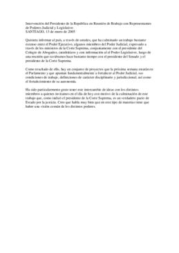 Intervención del Presidente de la República en Reunión de Trabajo con Representantes de Poderes J...