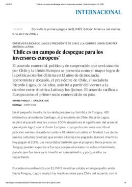 Chile es un campo de despegue para los inversores europeos. Entrevista