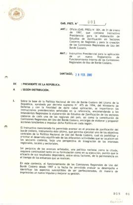 Instructivo Presidencial Nº 001 relativo a Nuevo Reglamento de Funcionamiento de Comisiones Regio...