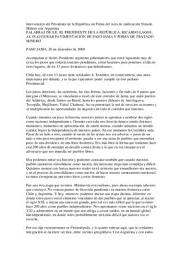 Intervención del Presidente de la República en Firma del Acta de ratificación Tratado Minero con ...