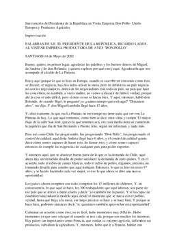 Intervención del Presidente de la República en Visita Empresa Don Pollo- Unión Europea y Producto...