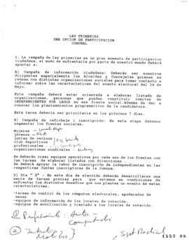 Las Primarias una opción de Participación Comunal