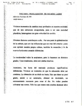 Discurso Proclamación de Ricardo Lagos