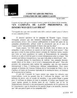 En campaña de Lavín predomina el dinero más que las ideas. Comando de Lagos pide que se averigüe ...