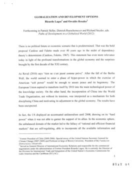 Globalization and developmental options. Artículo