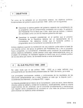 Minuta con Lineamientos Políticos y Electorales para el Periodo 1998 2000