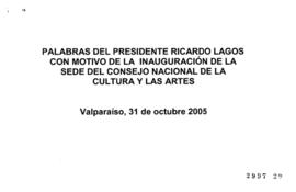 Notas para Intervención del Presidente de la República en Inauguración de Sede del Consejo Nacion...