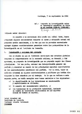 Proyecto de investigación sobre el desarrollo económico de Chile en el período 1958-1964