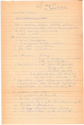 Conferencia mayo 73. Anotaciones de Ricardo Lagos