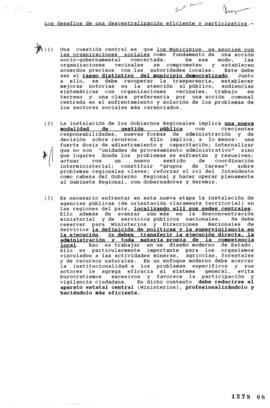 Los desafíos de descentralización eficiente y participativa. Minuta