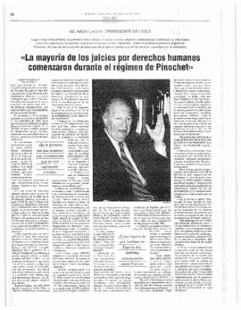 La mayoría de los juicios por derechos humanos comenzaron durante el régimen de Pinochet. Entrevista