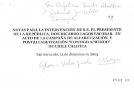 Notas para Discurso en Acto de Campaña de Alfabetización y Postalfabetización Contigo Aprendo de ...