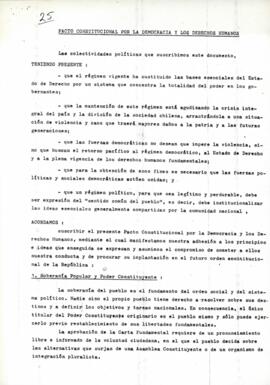 Notas relativas a Pacto Constitucional por La Democracia y Los Derechos Humanos