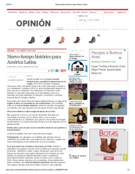 Nuevo tiempo histórico para América Latina. Columna de opinión