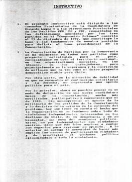 Instructivo relativa a Definición Candidatura Única de Concertación y Campaña de Adhesión a Ricar...