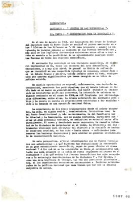 Convocatoria Seminario Límites de Diferencias Parte II Concertación Por Democracia