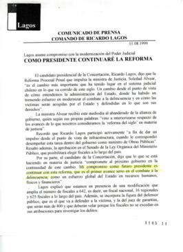 Como Presidente continuaré con la reforma. Lagos asume compromiso con la modernización del Poder ...