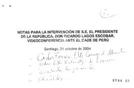 Notas para el Presidente de la República en Videoconferencia ante Conferencia Anual de Ejecutivos...