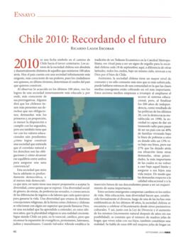 Chile 2010: Recordando el futuro. Ensayo