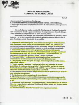 Lagos subscribió sus 10 compromisos con el mundo rural. Destacó que en 90 días se revisarán las s...