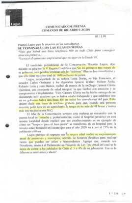 Se terminará con las filas en 90 días. Planteó Lagos para la atención en los consultorios