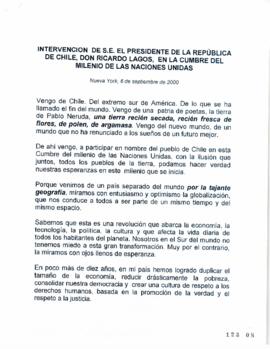 Intervención de S.E. el Presidente de la República de Chile, don Ricardo Lagos, en la Cumbre del ...