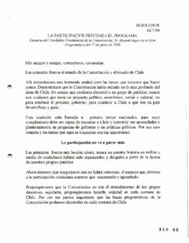 La participación nos dará el programa. Discurso de Ricardo Lagos