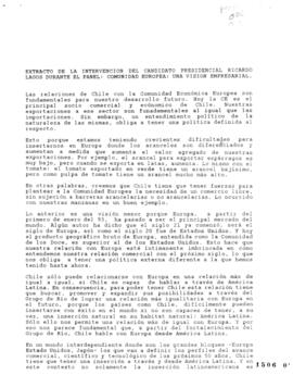Extracto de la intervención del candidato presidencial Ricardo Lagos durante el panel: La comunid...