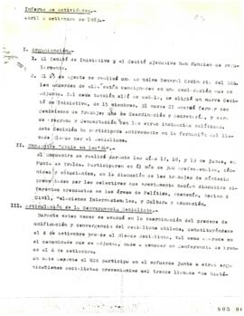 Informe de Actividades abril a septiembre de 1983