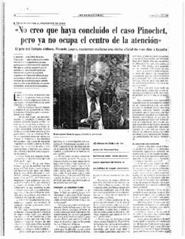 No creo que haya concluido el caso Pinochet, pero ya no ocupa el centro de la atención. Entrevista