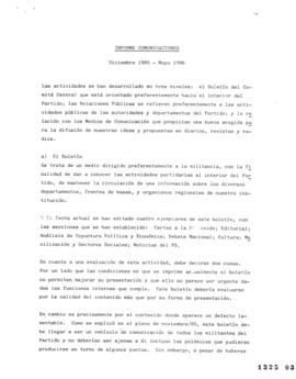 Informe Comunicaciones. Partido Socialista Chile
