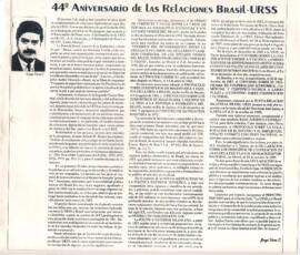 Artículo 44º Aniversario de las relaciones Brasil-URSS