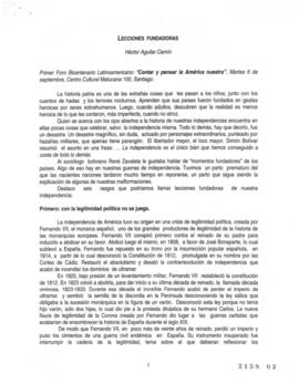 Ponencia de Hector Aguilar en Foro Bicentenario Latinoamericano en Septiembre de 2005
