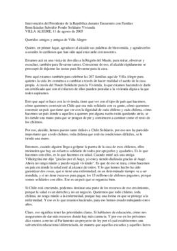 Intervención del Presidente de la República durante Encuentro con Familias Beneficiadas Subsidio ...