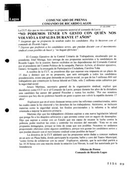 No podemos tener un gesto con quién nos volvió la espalda durante 17 años. La CUT dijo que no irá...